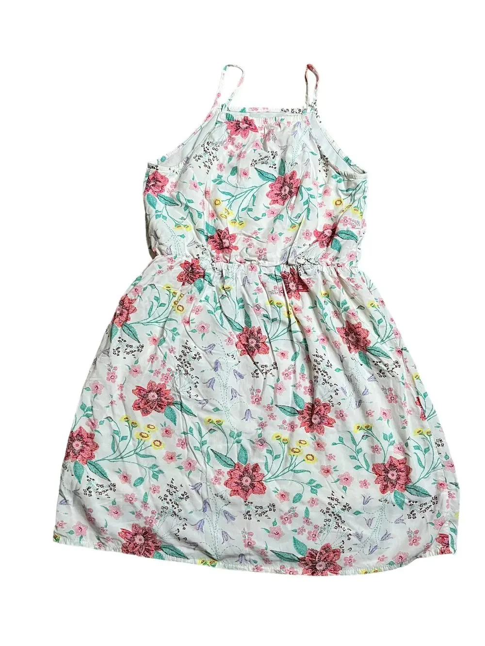 Old Navy Girls Ivory Floral print Sleeveless Dress Size Large 10/12